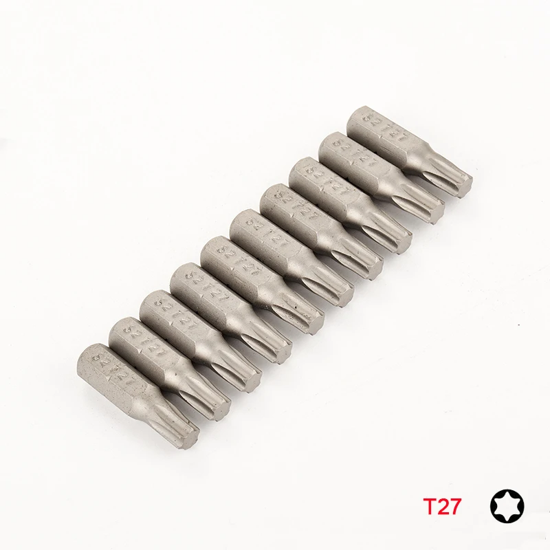 10pcs S2 합금강 25mm 긴 Torx 스크루 드라이버 비트 세트 1/4 육각 섕크 T8 T10 T15 T20 T27 T30 T35 T40 스크류 드라이버 비트