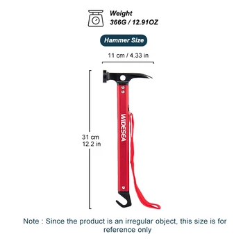 Feriales Widesea Camping-Nagelhammer – Ultraleichte Aluminiumlegierung – Robuster Multifunktions-Hammer für Zeltheringe, Outdoor & Rucksacktouren 2