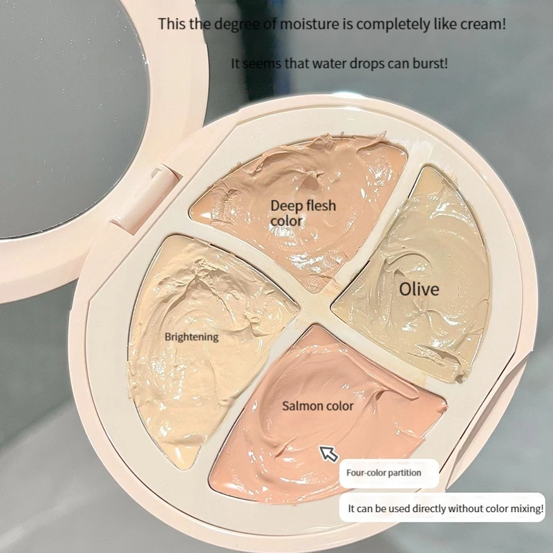 Four-color Concealer Facial Concealer Spots Tear Grooves Law Lines Dark Circles Brighten And Even Skin Tone color concealer