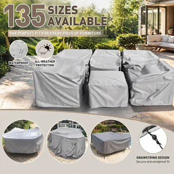 Copertura per mobili da giardino per esterni per divano sedia da tavolo panca da Patio impermeabile antivento anti-uv contro la pioggia neve
