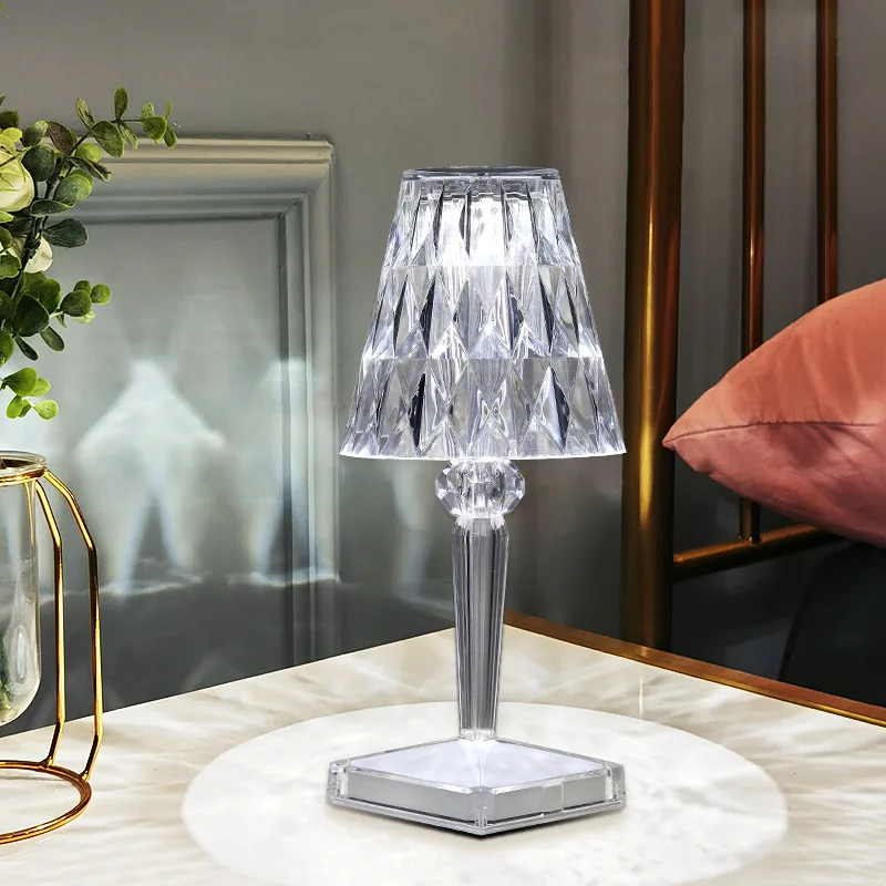

Modern Led E27 Crystal Table Lamps For Bedroom Living Room Bedside Desk Lamp Diamond Creative Atmosphere Luxury Indoor Linghting