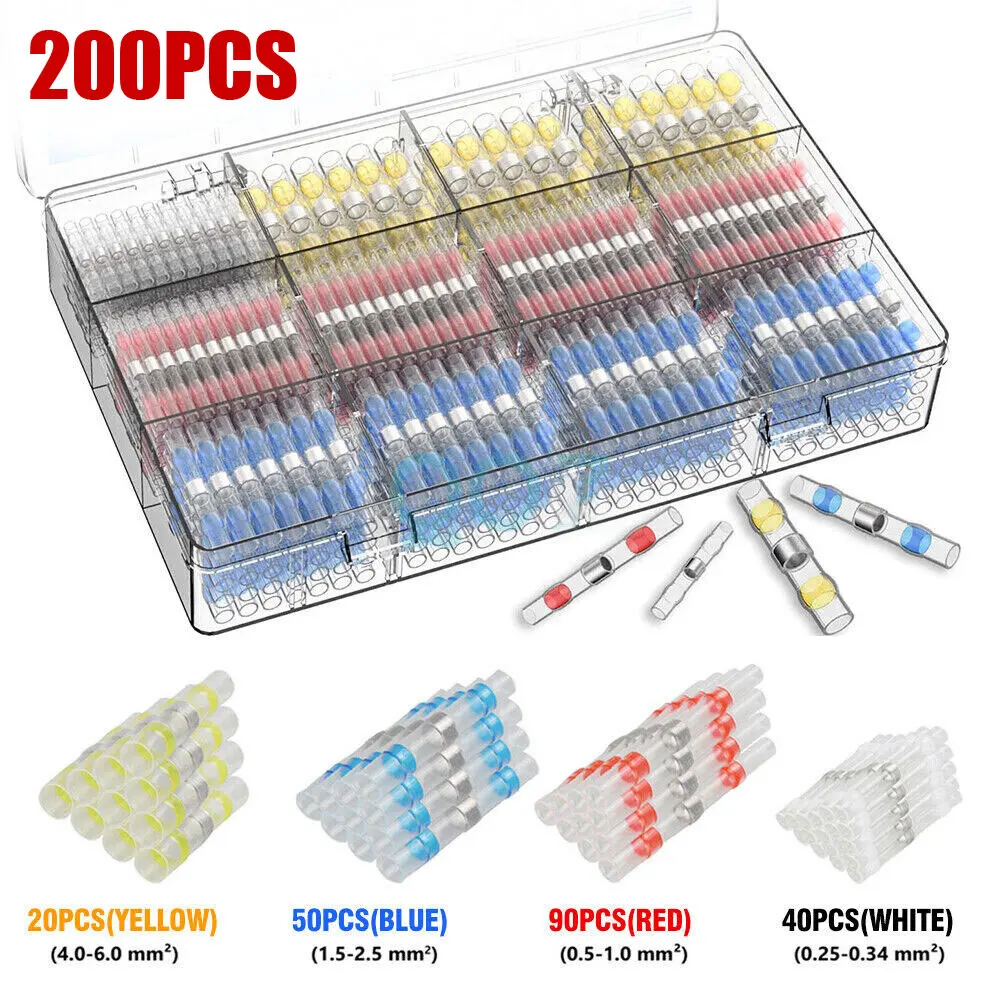 

200PCS Universal Car Solder Wire Connector Car Solderstick Waterproof Auto Solder Connection Terminal Car Exterior Accessories