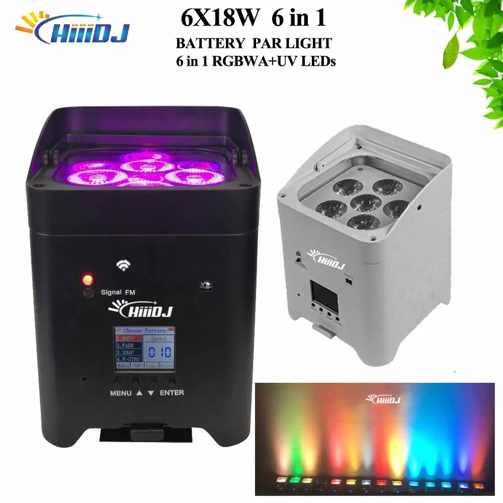 1-24pcs-LED-RGBWA-UV-6in1-6x18w-Wireless-Battery-Led-Stage-Up-Par-Light ...