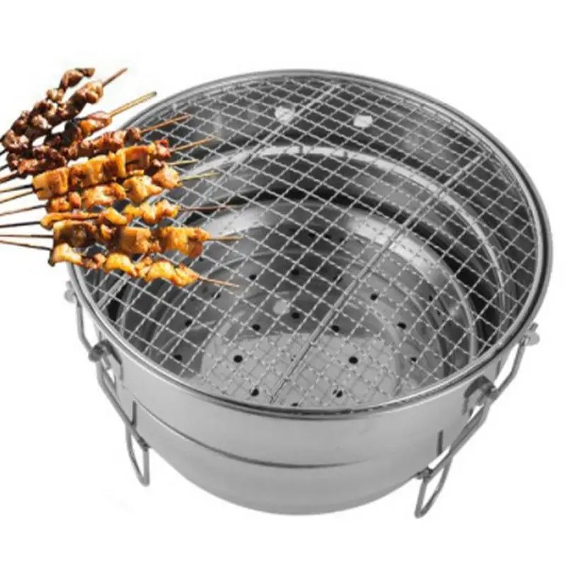 

Portable Foldable BBQ Grills Patio Barbecue Cooking Supplies Indoor Outdoor Charcoal Grill for Camping Picnic Hiking Outings