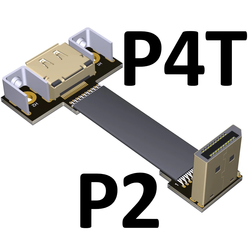 Displayport Fita Cabo de Extensão Macho-fêmea Plano Emi Blindagem Cabo Fpc dp 90 Graus Ângulo Conector com Suporte de Montagem - Image 3