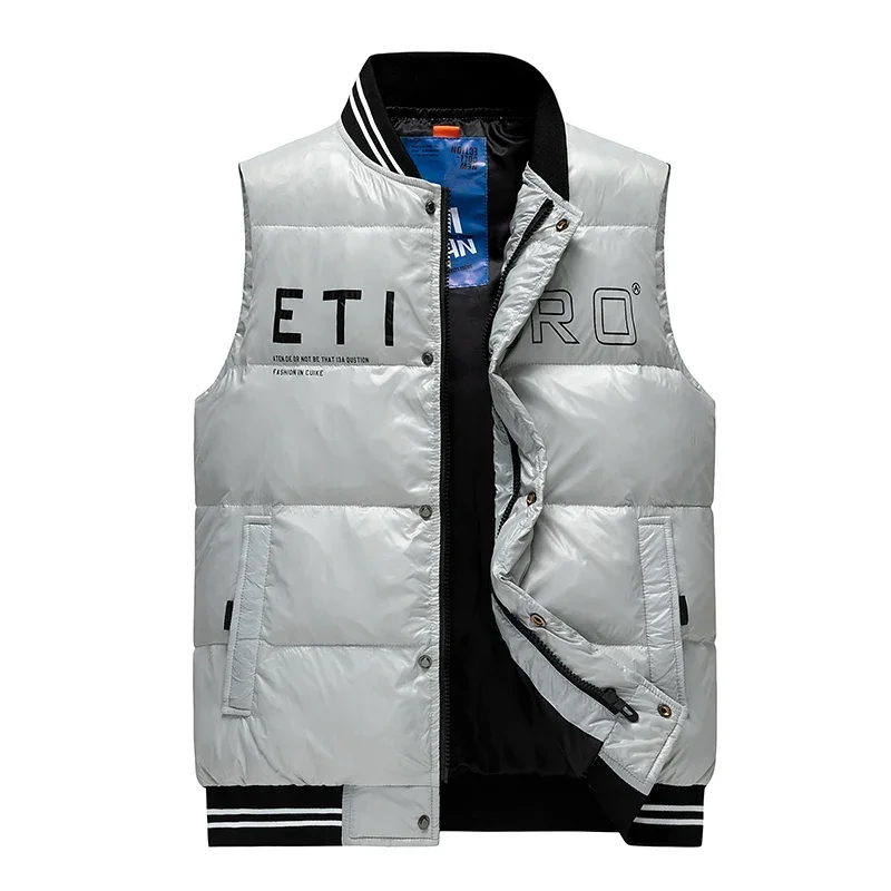 Outdoor Warm Stand Collar Causal Sleeveless Men Jacket Winter Padded Waistcoat Male Clothe Duck Down New Fashion Thick Vest Coat