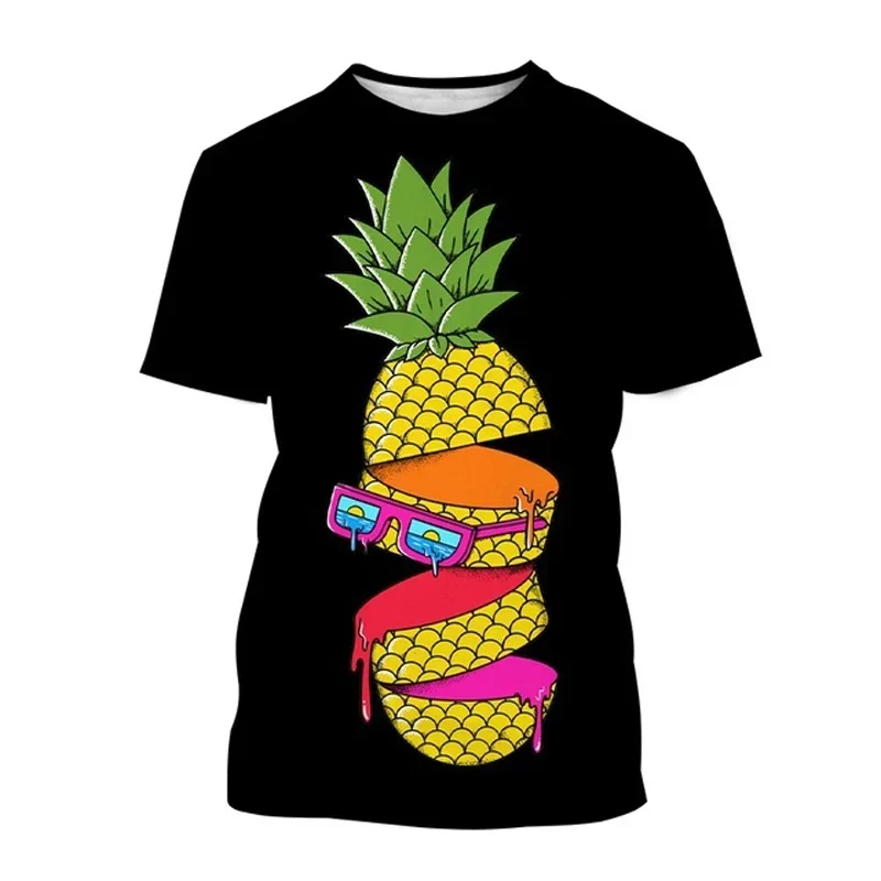 Футболка мужская летняя с 3D-принтом ананаса и фруктов