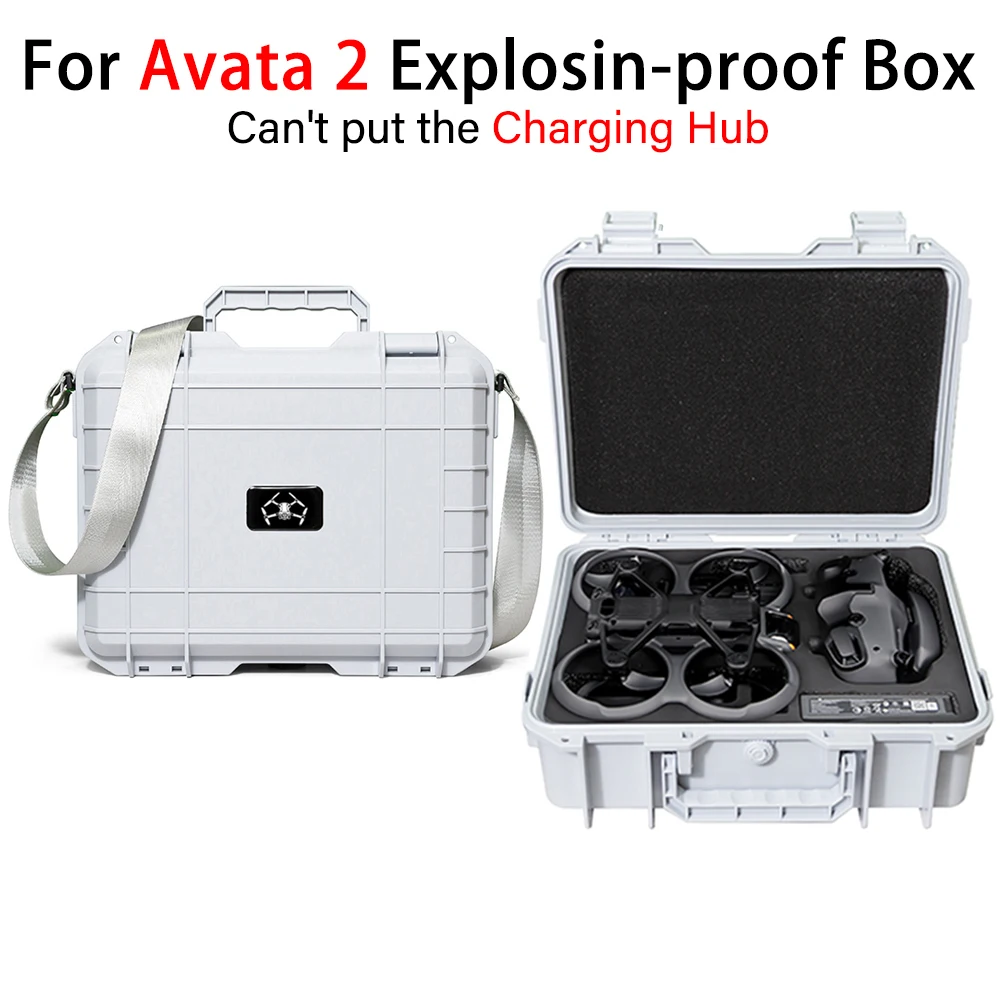 

Explosion-proof Suitcase for DJI Avata 2 Goggles 3 Hard Case with Shoulder Strap White