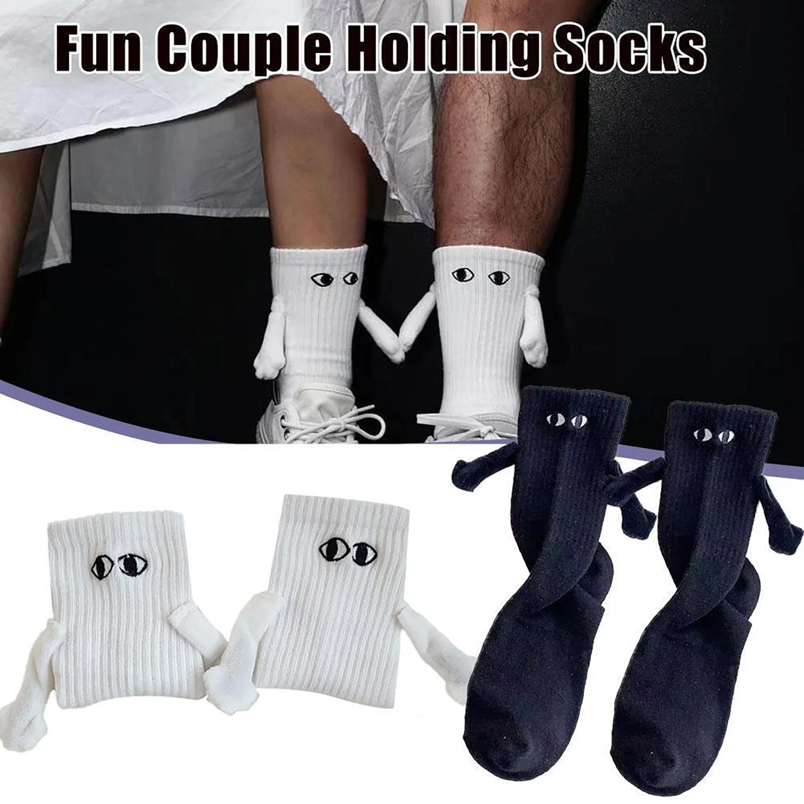 Magnetic Three-Dimensional Doll Socks 3D Cute Couple Magnet Matching Socks Gifts for Boyfriends and Girlfriends JAN88