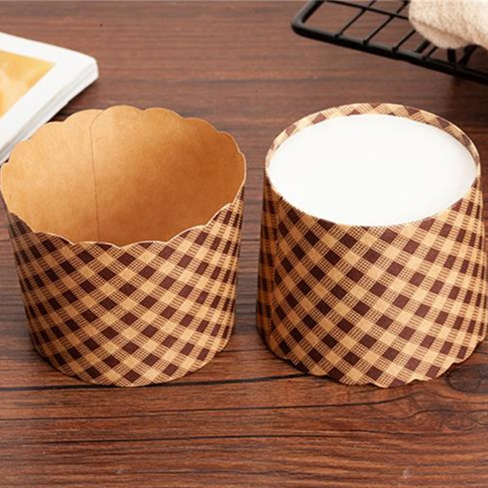 Medium Muffin Cups Cake Liner Paper Cups Kraft Paper Packing Box Wedding Party Decoration Cake Mold Baking