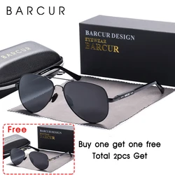 BARCUR Polarized Men's Sunglasses - Stylish Sun Protection for Driving, Fishing, and Hiking (BlackGray V Gloden)