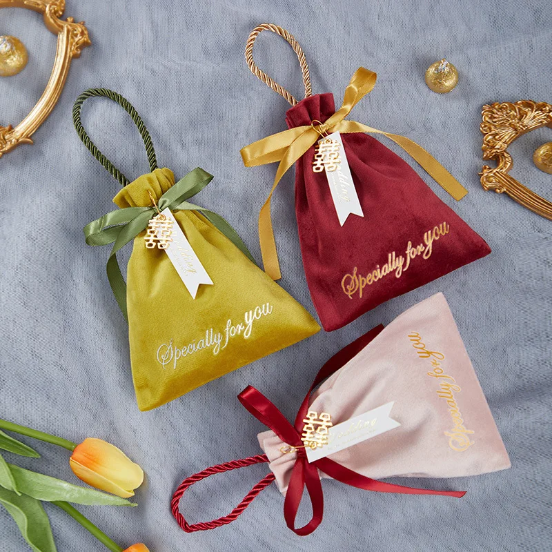 

10pcs Creative Velvet Bag Easter Egg Gift Package Happy Easter Day Decor 2023 girl Candy Bag girl Birthday Favor cloth bag