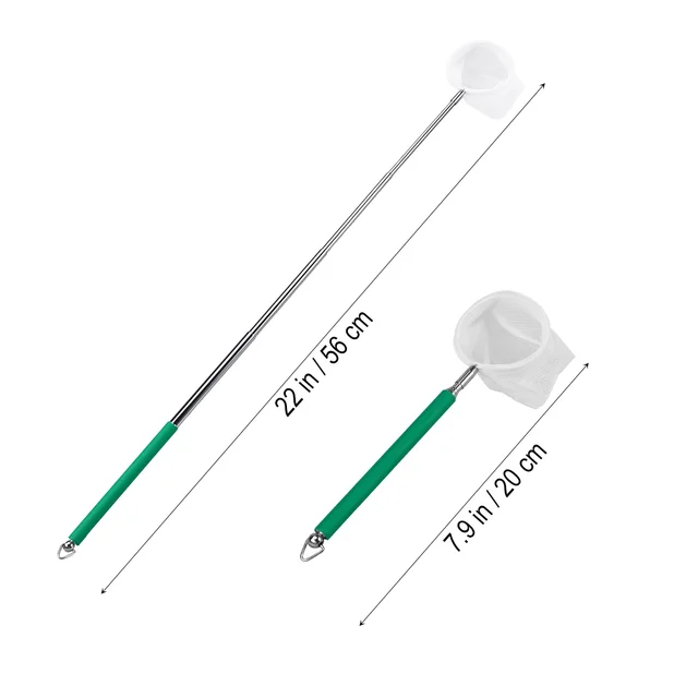 Telescopic Shrimp Stainless Steel Extendable Fish Landing Net For Aquarium Cleaning Tools Foldable Fishing Net Green 4