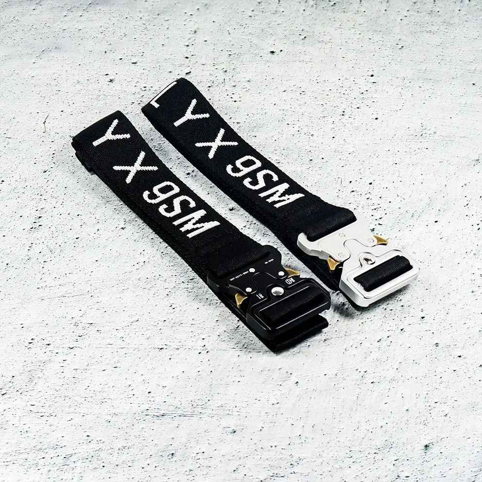 

New 1017 ALYX Unisex Black Woven Tactical Buckle Waist Belt with 100% Cotton