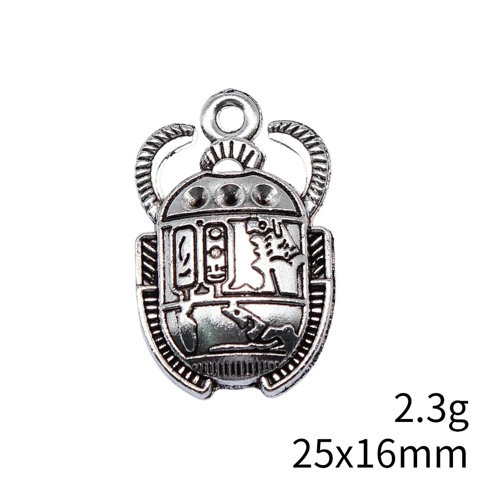WYSIWYG 10pcs 25x16mm 3 색 고대 이집트 스카라브 참 펜던트 DIY 쥬얼리 만들기 쥬얼리 결과물