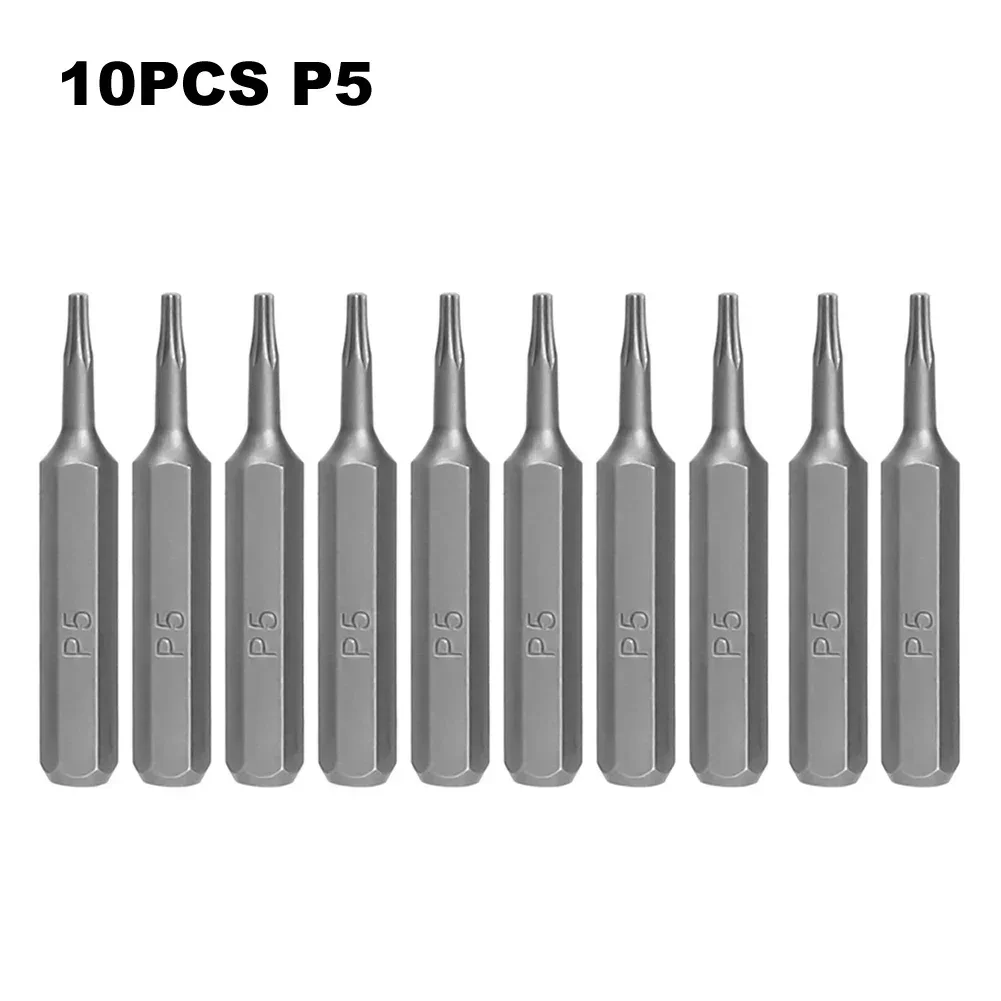 Screwdriver Set 10pcs Pentacle Star Screwdriver Head 28mm Hexagonal Handle Screwdriver Bit Electric Tool Drill P2 P5 P6