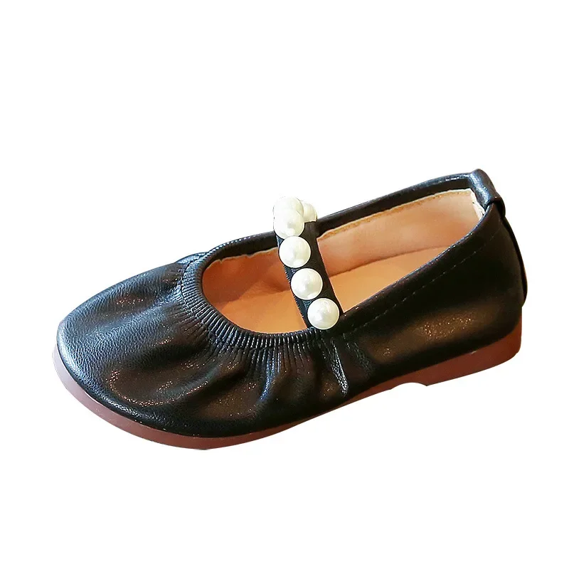 туфли Kid Little Leather Shoe 2023 Spring New Girl Princess Shoes Fashion Shallow Mouth Baby Shoes Soft Sole Girl Shoe Kid Shoes 6