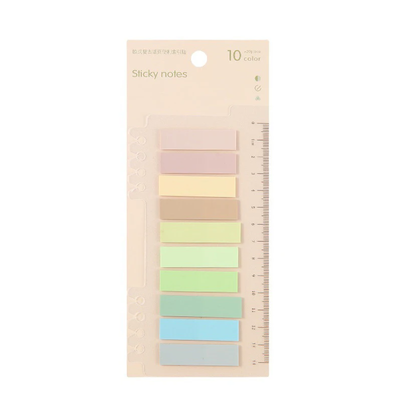Sticky Index Labels 200 Sheets Stationery Color Sticky Writable Repositionable Index Tabs Flags for Pages Markers Reading Notes - 6