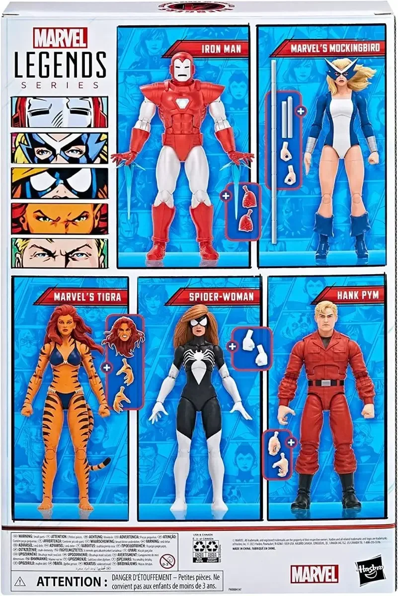 thumbnail image 1 of Figuras de acción de Marvel Legends West Coast Avengers Ironman Tigra Spider Woman Mockingbird Hank Pym, paquete de 5, 6 pulgadas, juguete para niños, regalo de Navidad, 1 of 5