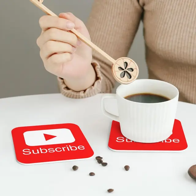 You Tube Feliratkozás A Lejátszás Gomb Videók Konyhai Placemats Vízálló Szigetelőszigetelő Csésze Kávé Szőnyegek Asztali Párnák - Image 2