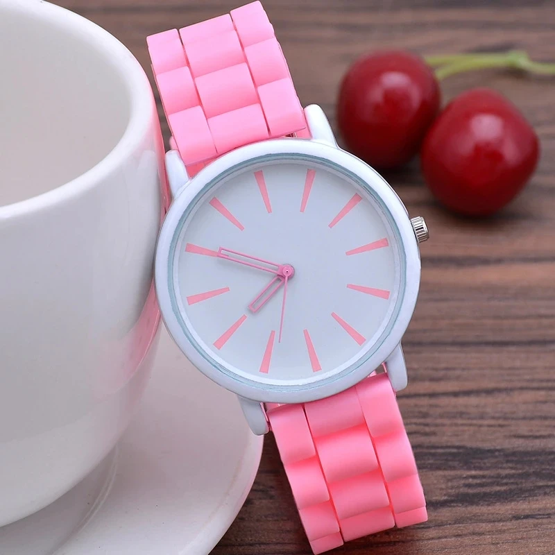 Women's Watches Ultrathin Silicone Ladies Bracelet Large Dial Korean Edition Female Student Fashion Quartz Wristwatch UTHAI CE76