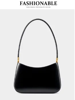 100% Genuine Leather Commuter Baguette Bag 2025 Fashion Women's handbag Underarm Shoulder Bag Female Hobo Bag For Women 1