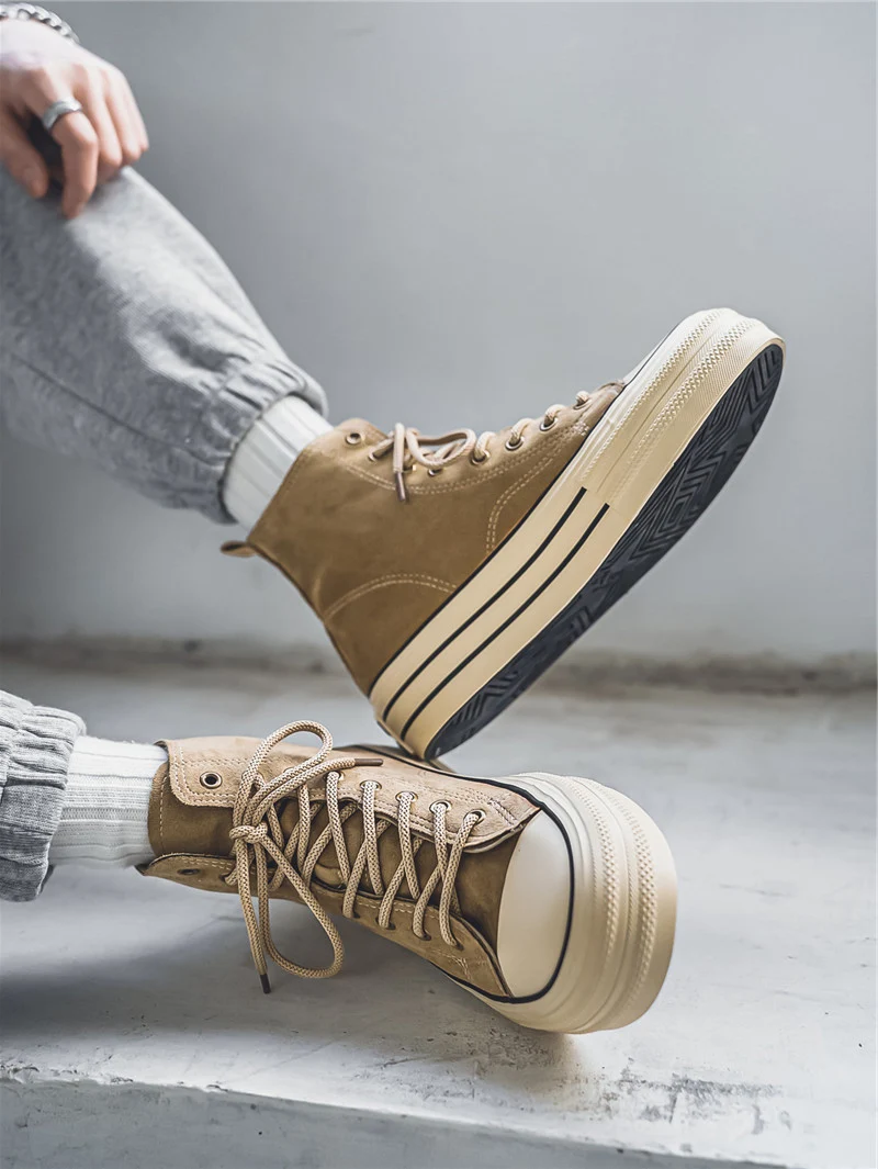54996-0038f6.jpg Men High Top Canvas Sneakers Casual Streetwear Skate Shoes