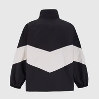Jackets Men Patchwork Color Loose Zippered Stand Collar Tracksuit Windbreaker Coats Hip Hop Female Streetwear Outwear Color - Image 2