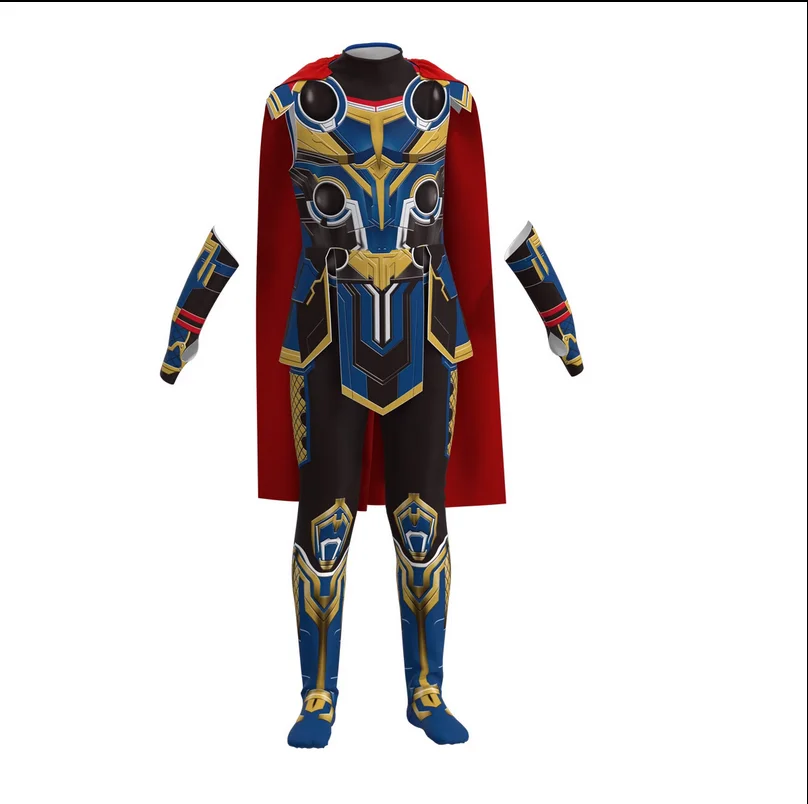 

Halloween Costume Thor Cos Tight Gloves Cloak Boys Adult Set