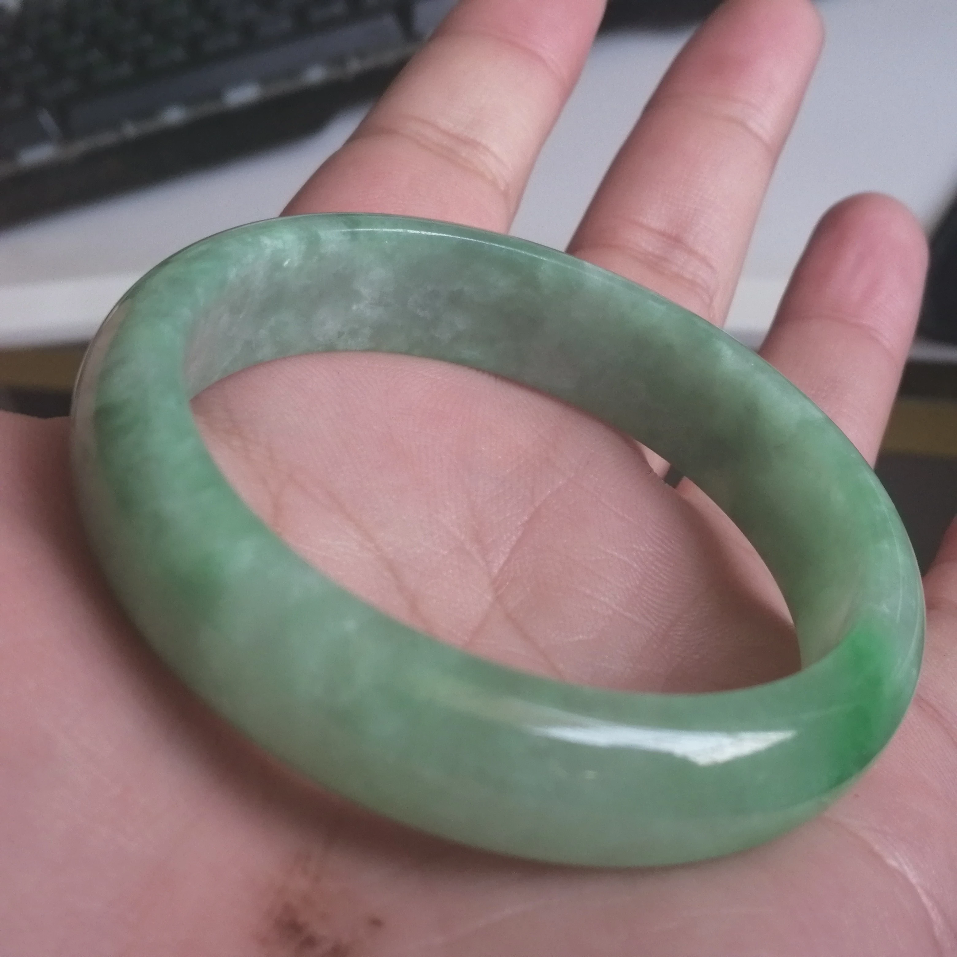 Send Certificate Natural Jadeite Myanmar Ice Jade Bangle Bracelet Women