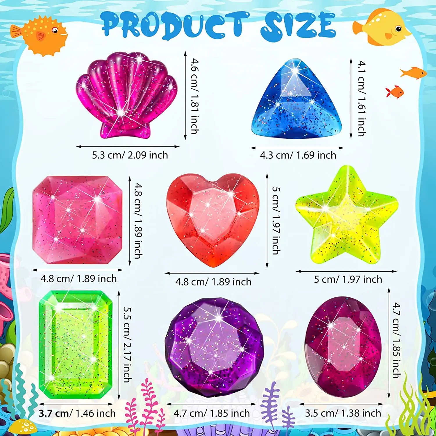 Pool Diving Toys Swimming Pool Sinkers  Simulation Fake Gems Colorful Diamonds Interactive Training Grip Toys For Kids Boys 5