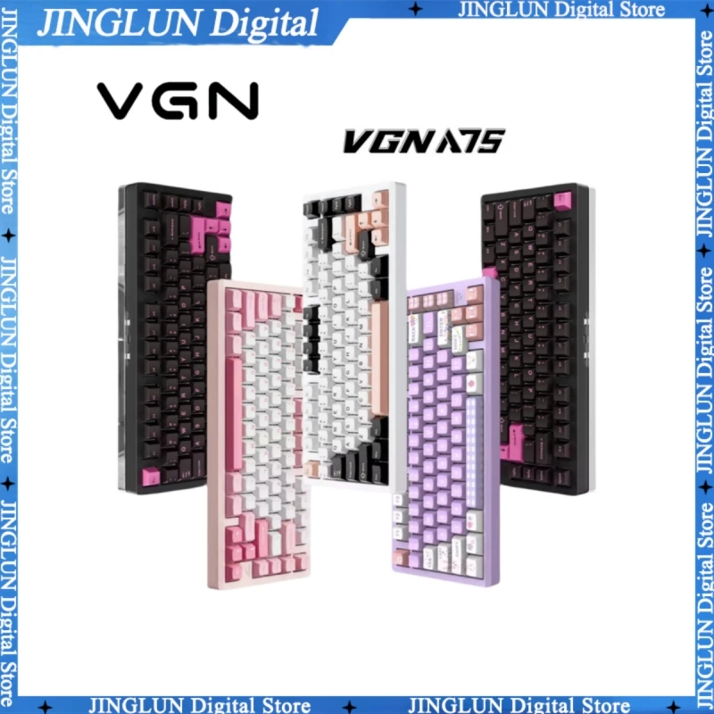 

Vgn Vxe75 Usb Bluetooth Wireless 2.4g Game Power Customized Mechanical Keyboard 75% Aluminum Gasket Game Keyset Hot Plug