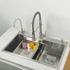 kitchen Sink 304 Stainless Steel sinks Above Counter Washing Basin with chopping board  cup washer multifunctional kitchen sink 3