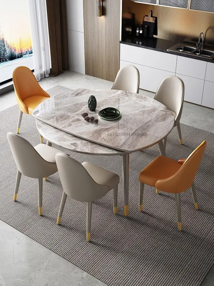 Living Room Dining Table Set Folding Table Solid Wood Round Table Home  Furniture Diameter 120cm 1 Table 6 Chairs Set - Dining Chairs - AliExpress