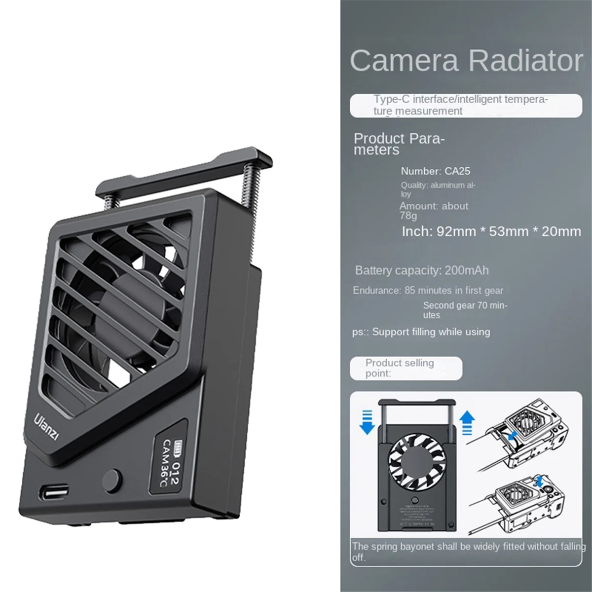 Camera Viewfinder Accessories Ulanzi Camera Cooler for DSLR Photo Camera Cell Phone Cooling Live Cooling Radiator