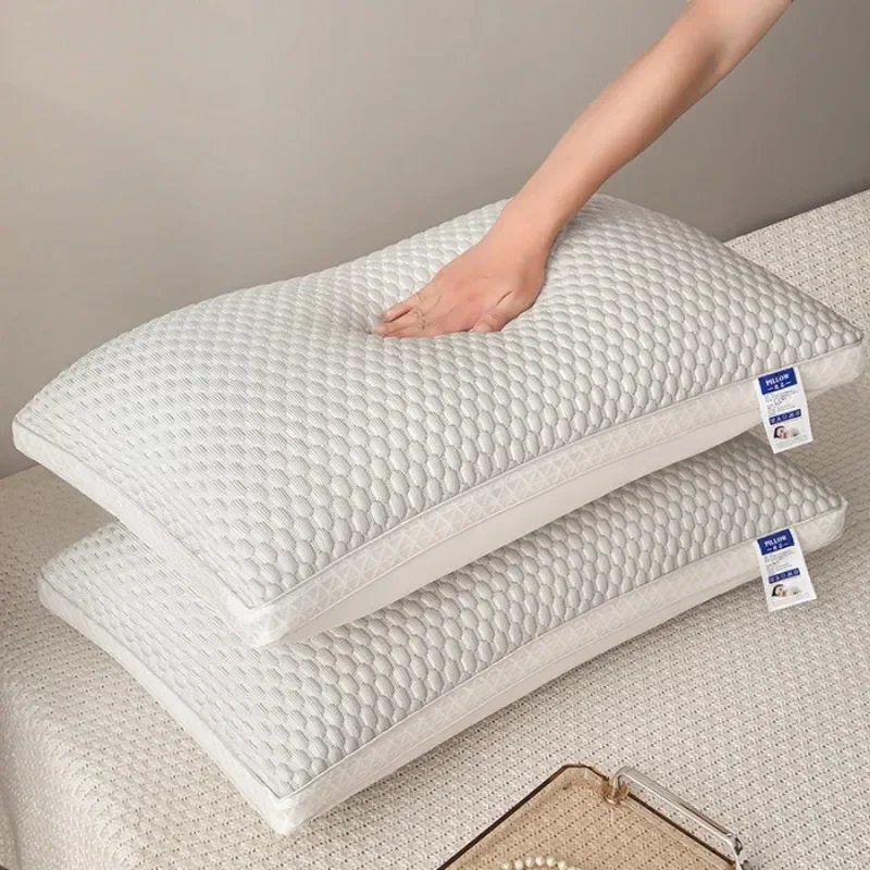 2025 new summer feather silk pillow cool Doudou ice silk pillow breathable mesh edge three-dimensional pillow core 6