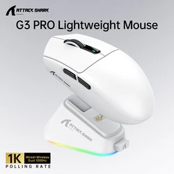 Ultra - Lightweight Tri - Mode Gaming Mouse with Precision Sensor and High Polling Rate (G3PRO White)