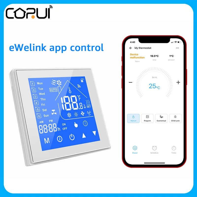 

EWelink WiFi Smart Thermostat For Heating Gas Water Heater Electric Floor Temperature Controller Alexa Google Home Smart Home