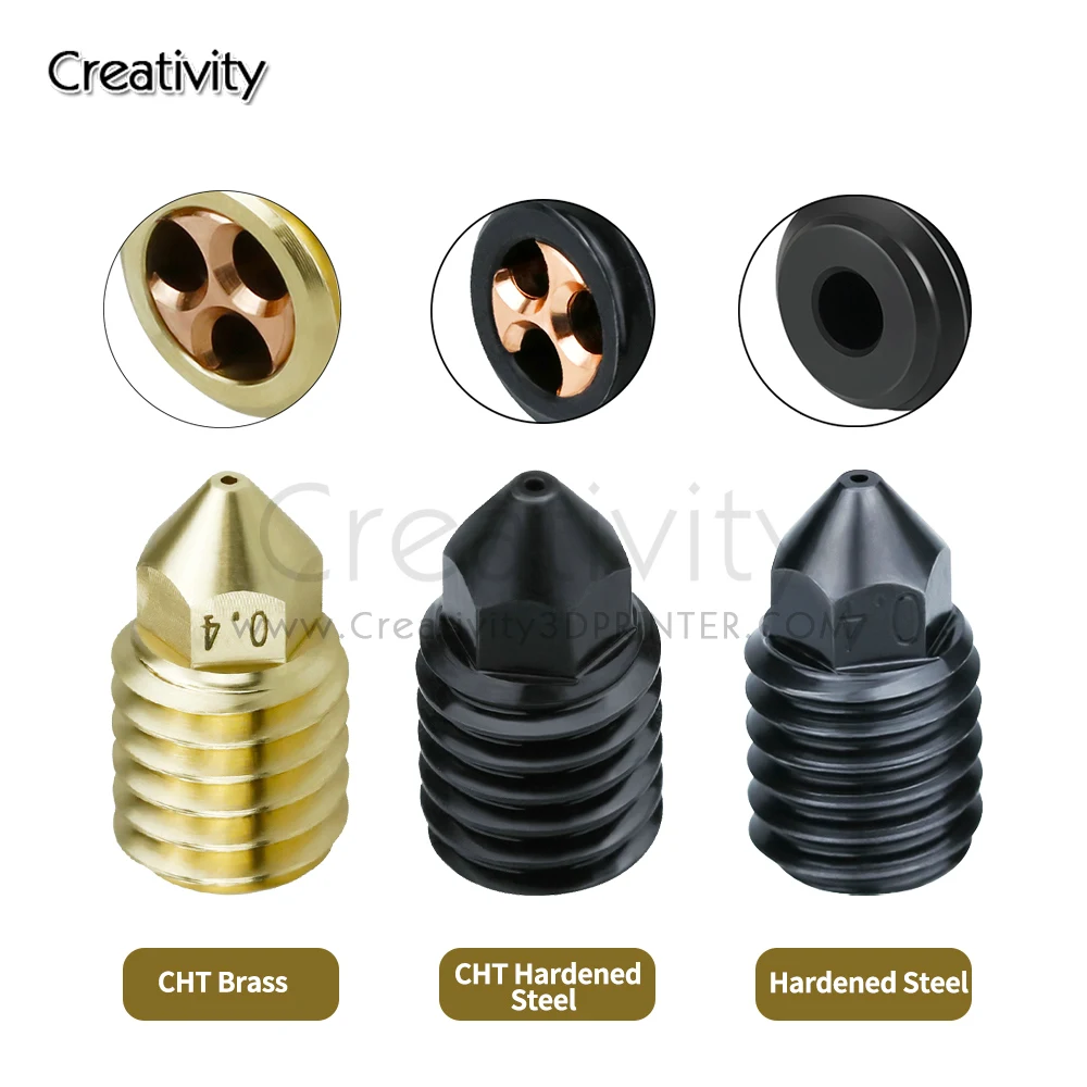 

High Flow CHT Nozzle for Bambu Lab X1/ X1 Carbon 500℃ Hard Steel Nozzles Hot End Fit Bamboo Bambulabs P1P/ P1S 3D Printer Hotend