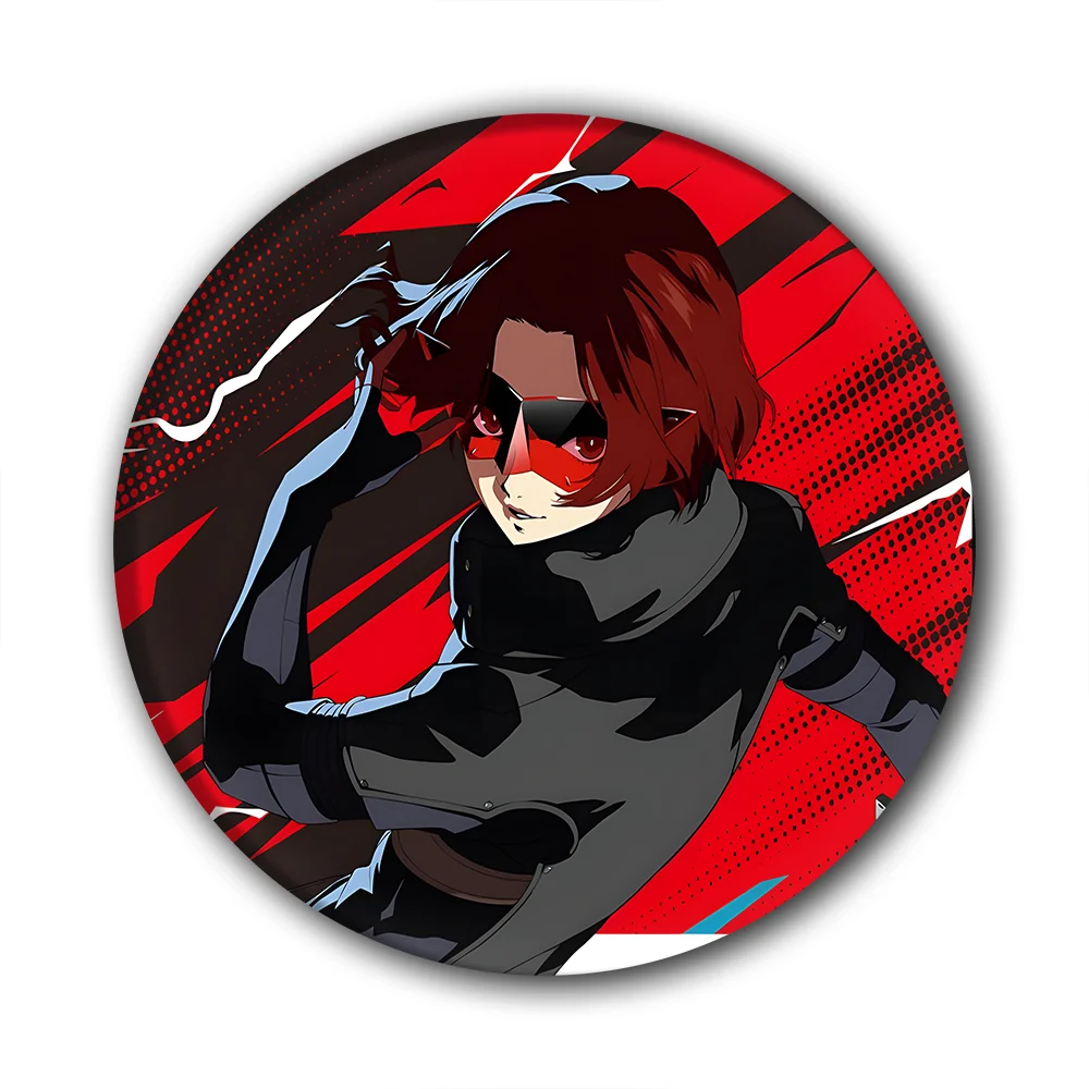 Interessante Muster-Anstecknadel, Beliebte 1-teilige Persona 3 Spiel-Brosche P3/5 Shin Takeba Megami Yuuki Tensei Makoto Yukari Cosplay-Abzeichen – Detail 2