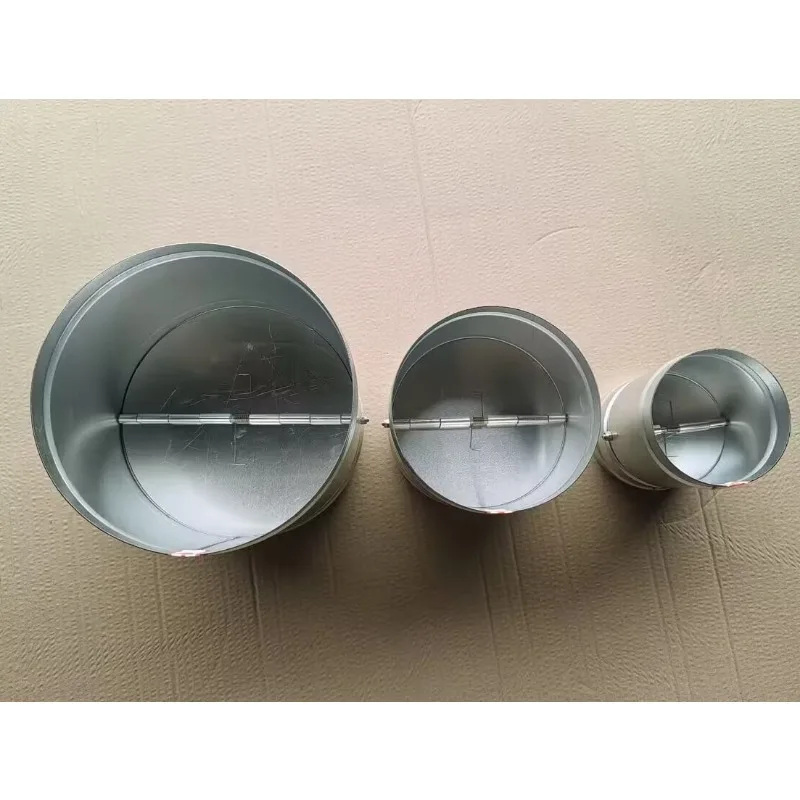 Round Air Duct Check Valve Airtight Valve Spring Return Stop Damper 76-350mm 1PC 201 Stainless steel/galvanized for Ventilation
