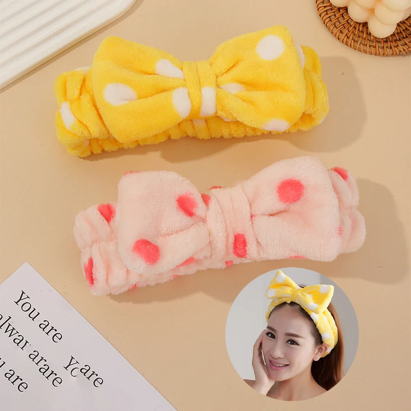 

Wash Face Hair Holder Hairbands Soft Warm Coral Fleece Bow Animal Ears Headband For Women Girls Turban Fashion Hair Accessories