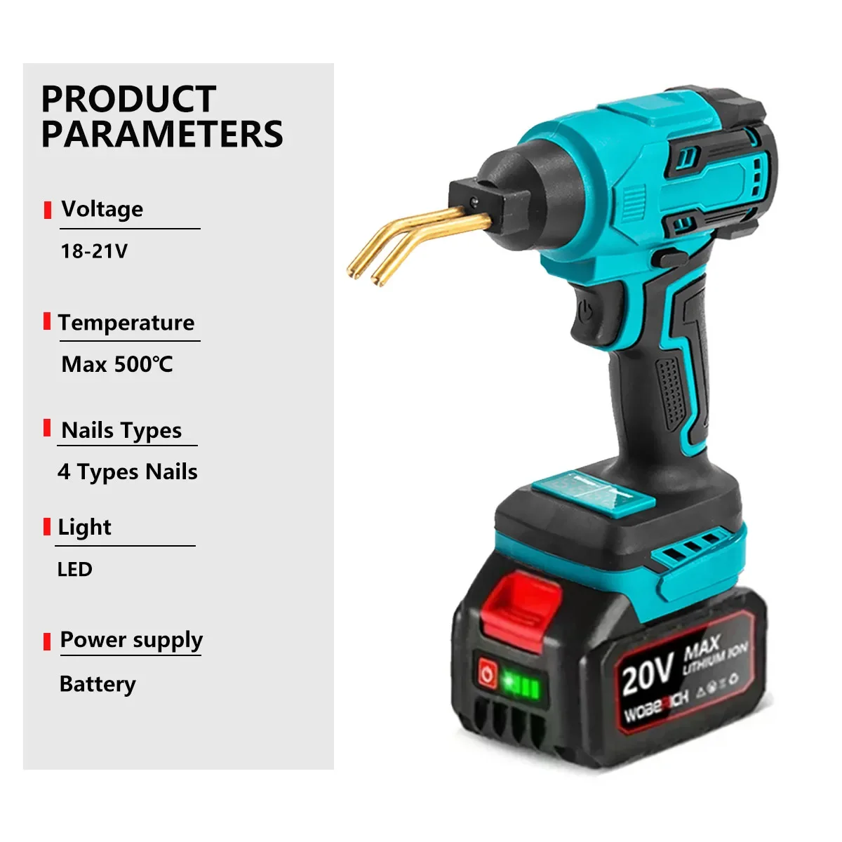 18V Cordless Plastic Welder Gun Hot Stapler Welding Machine Car Bumper Soldering Iron Shaft Clamps Repair Kit for Makita Battery 2
