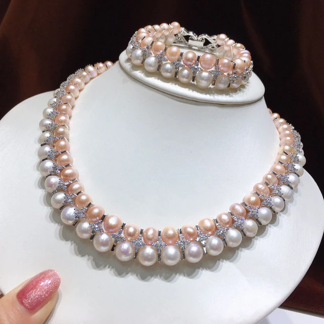 Rose Gold Pearl Necklace| Bridal Jewelry | Bridesmaid Wedding Gifts - Glitz  And Love