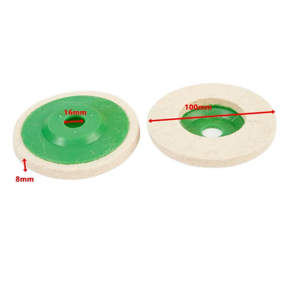 

10Pcs 100mm Wool Buffing Polishing Wheels Felt Pad 4 Inch Buffer Polish Discs Mirror Wool Polishing Wheel Power Tools Accessory