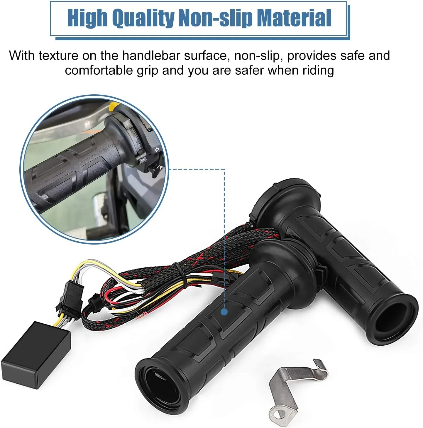 22mm Electric Heating Handle 3 Gear Motorcycle Heating Handlebar Waterproof Electric Hot Heated Grip Motorcycle Parts for Winter