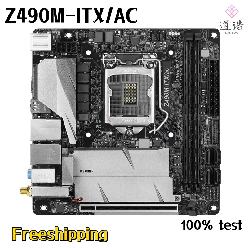 For Asrock Z490M-ITX/AC Motherboard 64GB HDMI PCI-E3.0 M.2 LGA 1200 DDR4 Mini-ITX 17*17 Z490 Mainboard 2 S2f92ac7d8b62473d803858fc44687dccO
