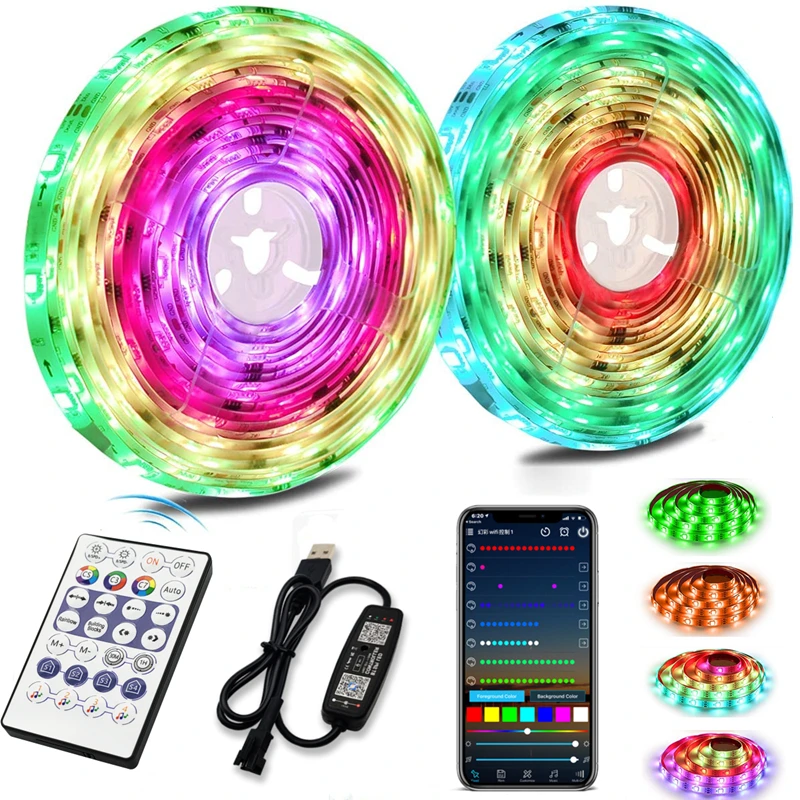 Светодиодная ленсветильник 1 м-30 м RGB 5050 USB WS2812B инфракрасный пульт дистанционного
