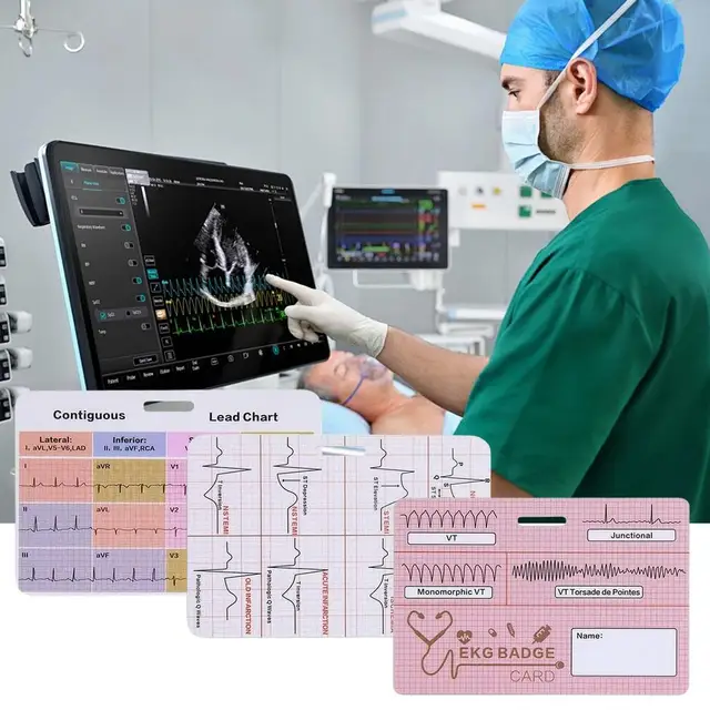 EKG Referenzkarte Für Pflegekräfte - 3-fach EKG Interpretation Im Kartenformat