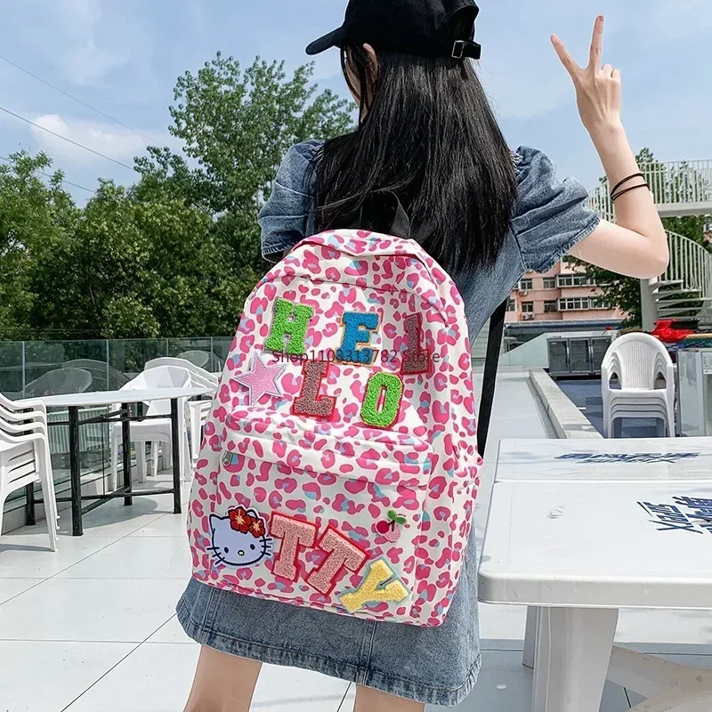 

Школьный ранец Hello Kitty для девочек младших и старших классов, вместительный рюкзак, милый рюкзак Hello Kitty, рюкзак, женские сумки